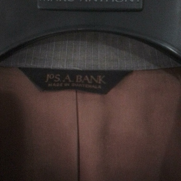 38s Slim Jos.A.Banks Taupe Pinstripe Suit - Picture 2 of 10